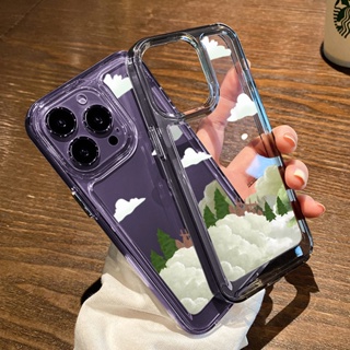 เคสโทรศัพท์มือถือซิลิโคน TPU ใส แบบนิ่ม ลายก้อนเมฆน่ารัก กันกระแทก สําหรับ IPhone 14 13 11 Pro Max 12 8 7 6S Plus XS XR X