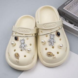 Crocs Jibbitz ชุดจี้คริสตัล รูปหมี สําหรับตกแต่งรองเท้า DIY