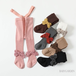 Babygarden-0-2 ปี เด็กผู้หญิง ถัก ปาร์ตี้ ลําลอง สตรีท ฤดูใบไม้ผลิ ฤดูใบไม้ร่วง สตรีท โบว์ห่อเท้า แขวนเลกกิ้ง