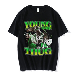 เสื้อยืด พิมพ์ลายกราฟฟิค Young Thug Rap สไตล์ฮาราจูกุ สตรีท สําหรับผู้หญิงS-5XL_03