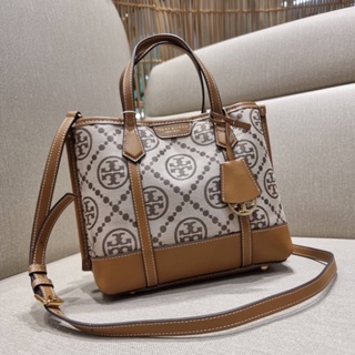TORY BURCH PERRY MONOGRAM JACQUARD SMALL TRIPLE COMPARTMENT TOTE