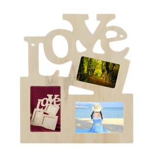 【AG】3 in 1 White Hollow Love Wooden Family Picture Photo Frame DIY Art Decor Frame