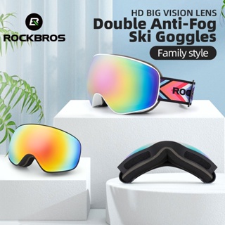 Rockbros แว่นตาสกี สองชั้น ป้องกันหมอก กันลม สายตาสั้น อุปกรณ์กีฬาหิมะ สําหรับเด็ก ผู้ใหญ่