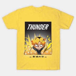 เสื้อยืด ลาย Zenitsu THUNDER COMBED 30S DISTRO สําหรับผู้ชาย ผู้หญิง