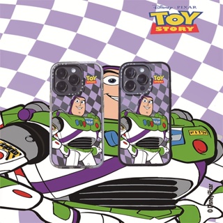 Casetify X DISNEY TOY STORY Buzz Lightyear เคสอะคริลิค TPU ใส ขอบขาวดํา โลโก้แกะสลัก สําหรับ Apple IPhone 11 12 13 14 Pro Max