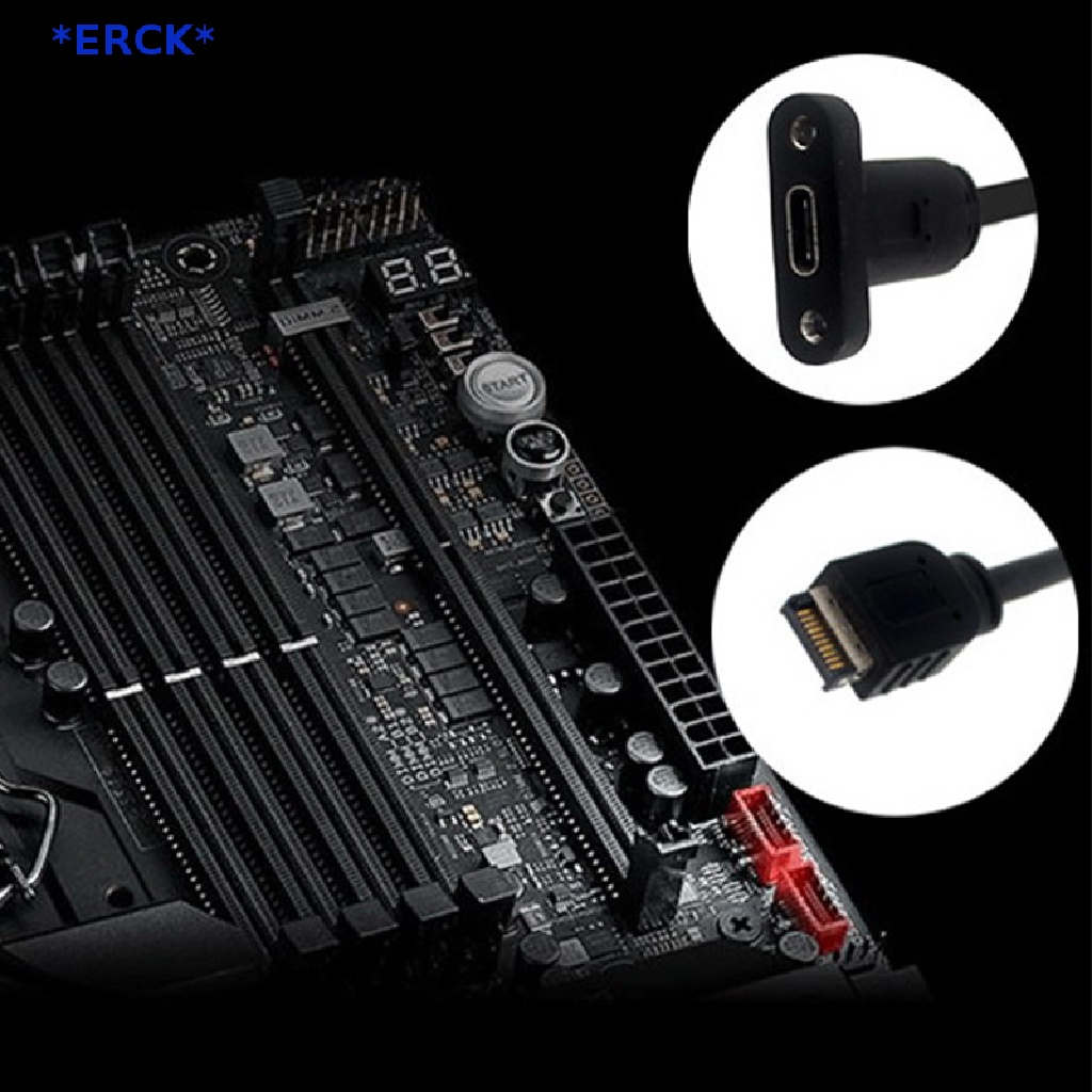 erck-gt-อะแดปเตอร์แปลงเมนบอร์ด-usb3-0-19pin-20pin-เป็น-type-e-90-องศา-type-c-พอร์ตปลั๊กอิน-ph73a-ph73b-ใหม่