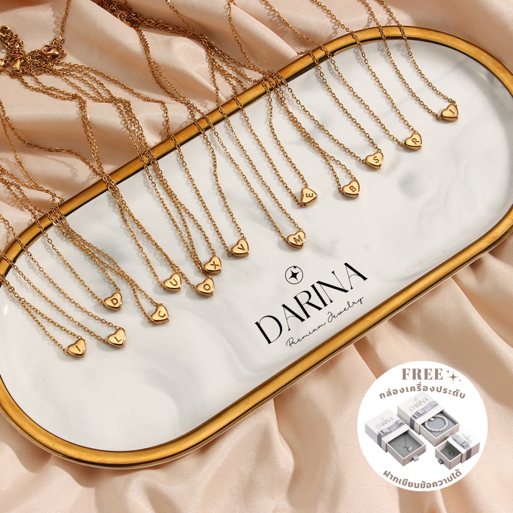 สร้อยคอหัวใจตัวอักษร-darina-jewelry-drn0012-พร้อมกล่องเครื่องประดับ-เขียนการ์ดได้