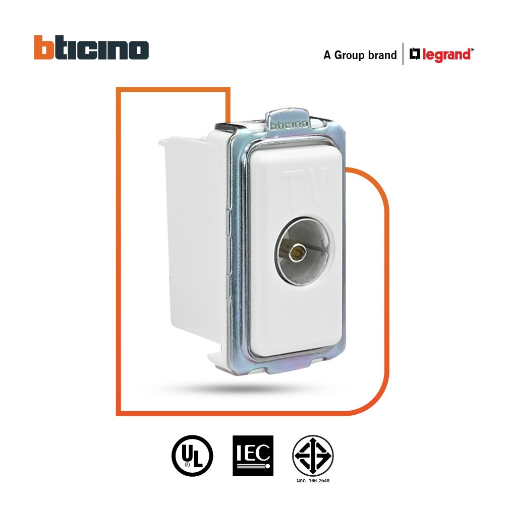 bticino-เต้ารับทีวี-แบบขนานแกนกลางตัวเมีย-1ช่อง-เมจิก-สีขาว-tv-female-socket-1-module-white-magic-m9152d-btismart