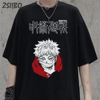 Harajuku Jujutsu Kaisen T-shirt Yuji Itadori Summer Tshirt Cool Unisex HipHop Cartoon Anime Print Streetwear T Shir_05