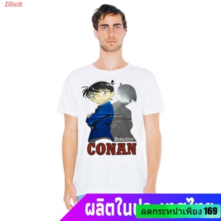 Illicit นักสืบโคนันเสื้อยืดผู้ชาย เสื้อยืดลายกราฟฟิก Fantasia Detective Conan สําหรับผู้ชายสีขาว 8kOM Detective Conan Po