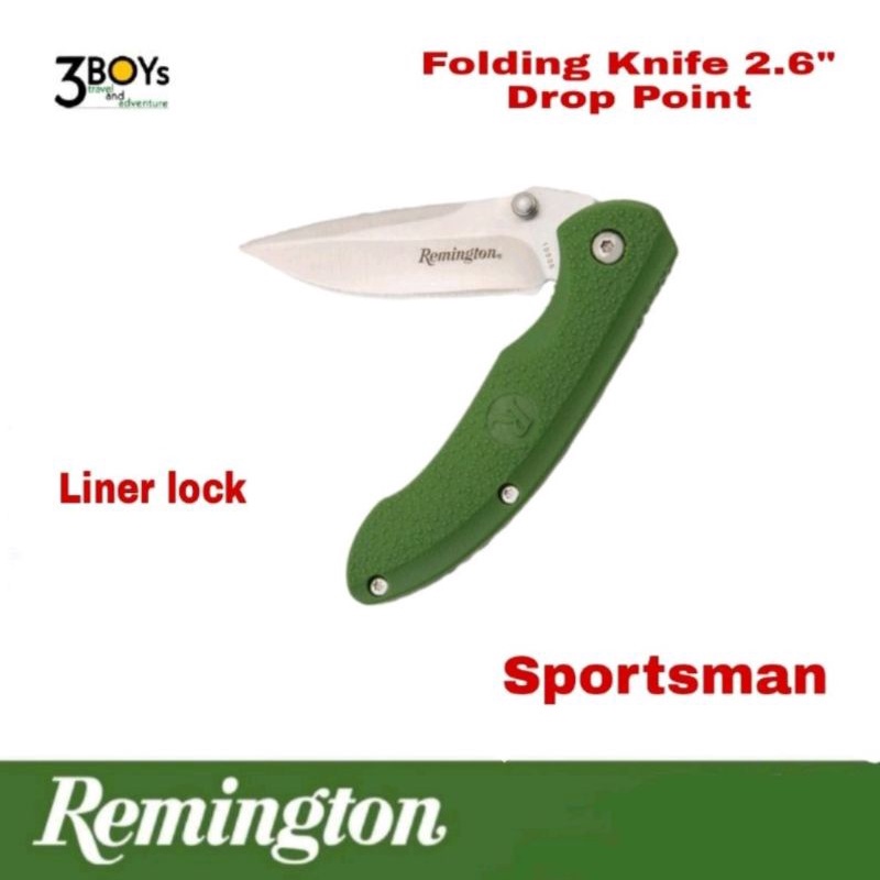 มีด-เรมิงตัน-รุ่น-sportsman-r10005-ของแท้-ใบมีดเหล็ก-420j2-ระบบliner-lock-มีคลิปเหน็บพกพาสะดวก