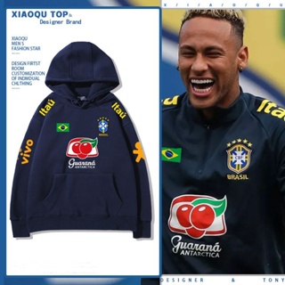 เสื้อกันหนาว มีฮู้ด ลายทีมฟุตบอล World Cup Brazil Neymar สําหรับผู้ชาย และผู้หญิง