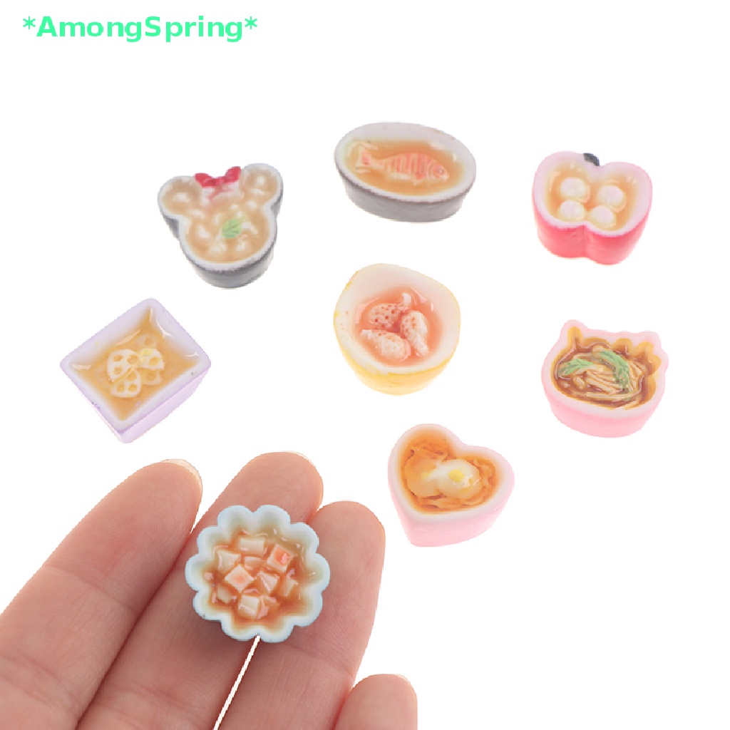 amongspring-gt-โมเดลอาหารจิ๋ว-เรซิ่น-สําหรับตกแต่งบ้านตุ๊กตา-2-ชิ้น