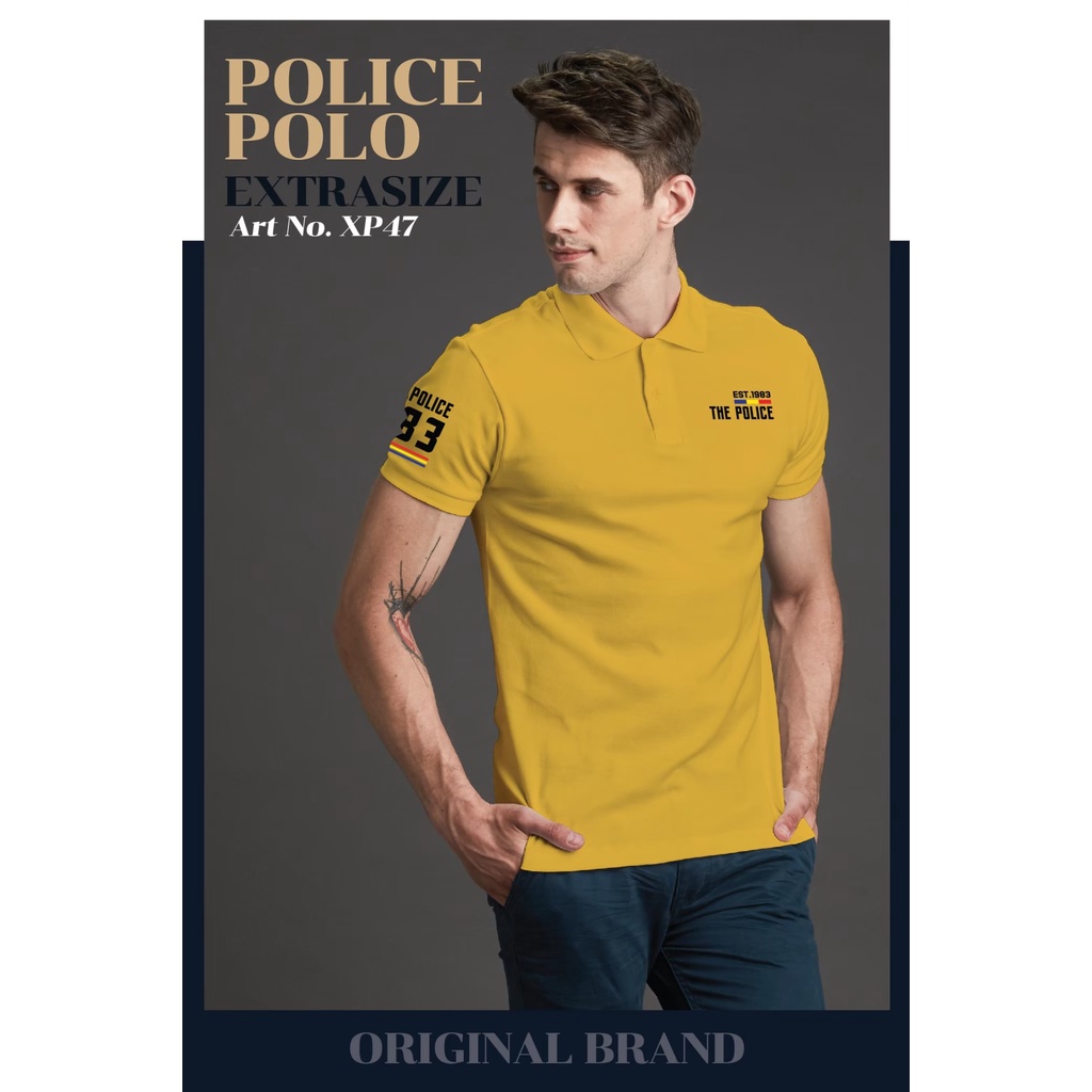 ภาพหน้าปกสินค้าPolice Extrasize เสื้อยืด Polo ทรง Slim fit พอดีตัว ผุ้ชาย/ผู้หญิง ( XP47) จากร้าน policebrand บน Shopee