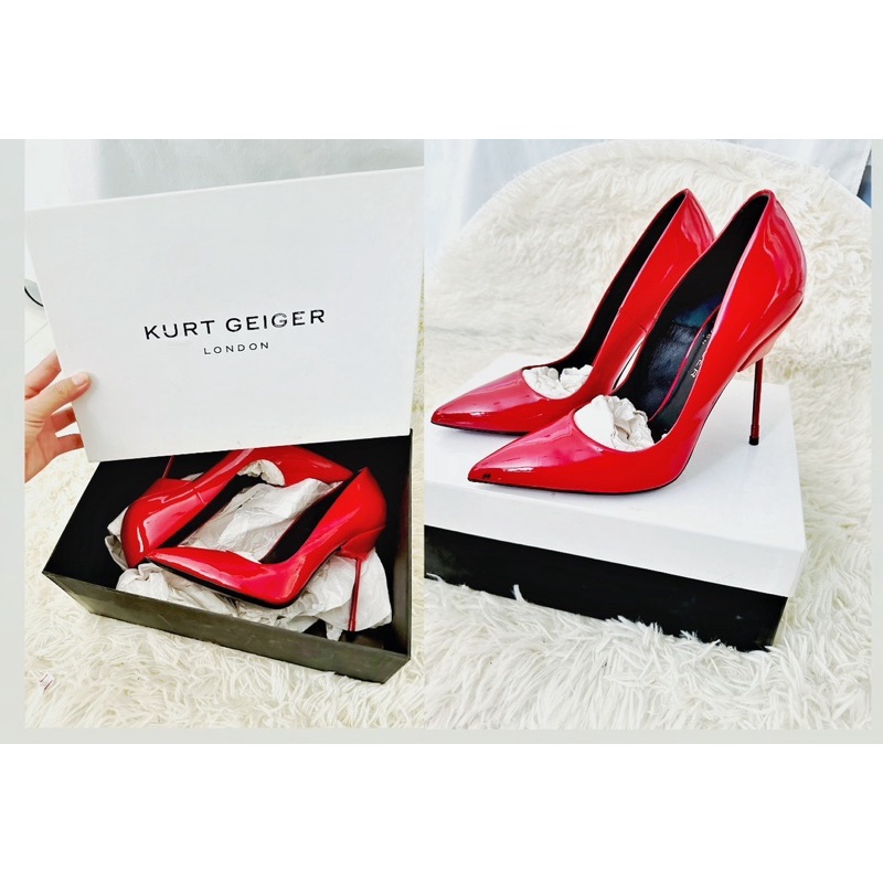 [ส่งต่อ] ส้นสูงสีแดง Kurt Geiger รุ่นคลาสสิก Britton ไซส์ 38 สภาพ 99% ...