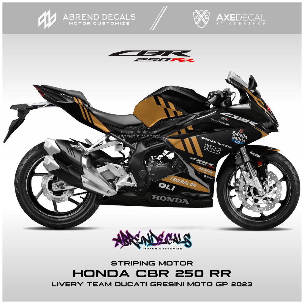 สติกเกอร์รถจักรยานยนต์ CBR 250 RR Gresini Racing Moto GP 2023 Honda CBR ...
