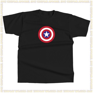 Captain America Shield Logo Marvel Comics Graphic Tee 100% Cotton Unisex T-Shirt Tshirt Baju Kapas Sejuk_01