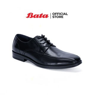 Bata บาจา รองเท้าคัทชูทางการ ใส่ทำงาน ออกงาน แบบสวมผูกเชือก รองรับน้ำหนักเท้า สำหรับผู้ชาย รุ่น Fermont สีดำ 8216478