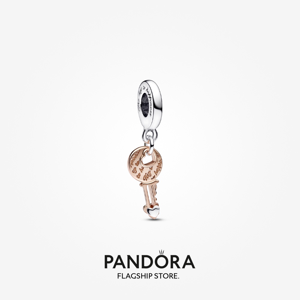 pandora-จี้กุญแจทูโทน-รูปหัวใจ-แบบสไลด์-ของขวัญวันหยุด-สําหรับผู้หญิง-p804