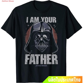 DaVinci Shoes ข้อเสนอพิเศษ ดิสนีย์ สตาร์วอร์ส ฤดูร้อน Star Wars Darth Vader I Am Your Father Dark Portrait T-Shirt _01