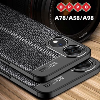 เคสโทรศัพท์มือถือหนัง TPU นิ่ม ผิวด้าน บางพิเศษ กันกระแทก ป้องกันเลนส์กล้อง สําหรับ Oppo A78 A78 A98 A58 A 78 58 5G A96