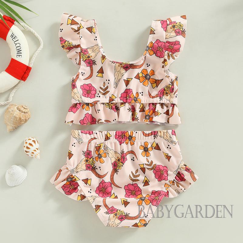 babygarden-6-months-3-years-baby-girls-bikini-set-flower-bull-head-print-fly-sleeve-elastic-waist-bathing-swimsuit