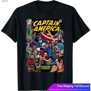 SKTT1 Marvelเสื้อยืดยอดนิยม Marvel Captain America Avengers Comic Cover Graphic T-Shirt Marvel Popular T-shirtsx5|_01