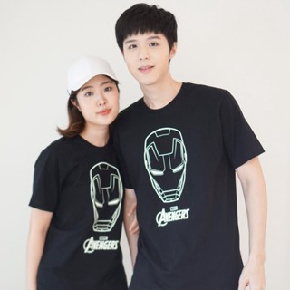 Marvel Men Avengers Iron man glow in the dark -T Shirt เสื้อยืดมาร์เวลไอร่อนแมนผู้ชายเรืองแสงในที่มืด สินค้าลิขสิทธ_05