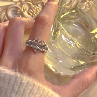 แหวนเพทาย รูปหัวใจ คุณภาพสูง สไตล์ฮาราจูกุ แฟชั่นยอดนิยม สําหรับผู้หญิง