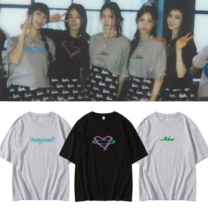 new-เสื้อยืดแฟชั่น-newjeans-debut-album-haerin-merchandise-hyein-same-style-round-neck-loose-printed-short-sleeve-t-shir