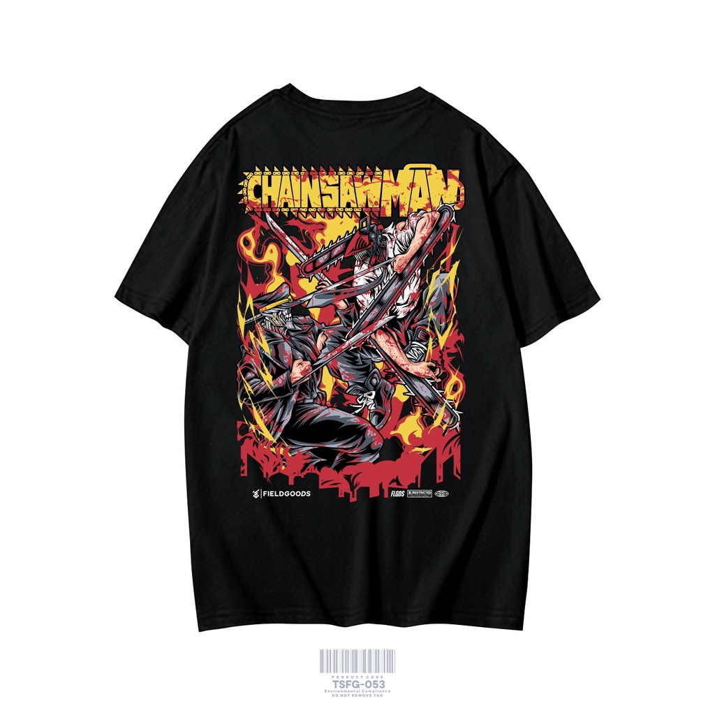 เสื้อยืดสีขาวเสื้อยืดคอกลมเสื้อยืด-พิมพ์ลายอนิเมะวันพีช-chainsaw-man-vs-katana-สําหรับผู้ชายs-4xls-4xl