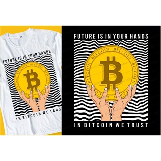 เสื้อยืด พิมพ์ลาย IN BITCOIN WE TRUST COMBED 30S DISTRO สําหรับผู้ชาย ผู้หญิง