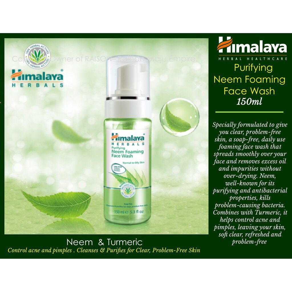 himalaya-herbals-purifying-neem-foaming-face-wash-150m-โฟมล้างหน้า-แบบหัวปั๊ม-ของแท้-ฉลากไทย-ขายดีอันดับ1