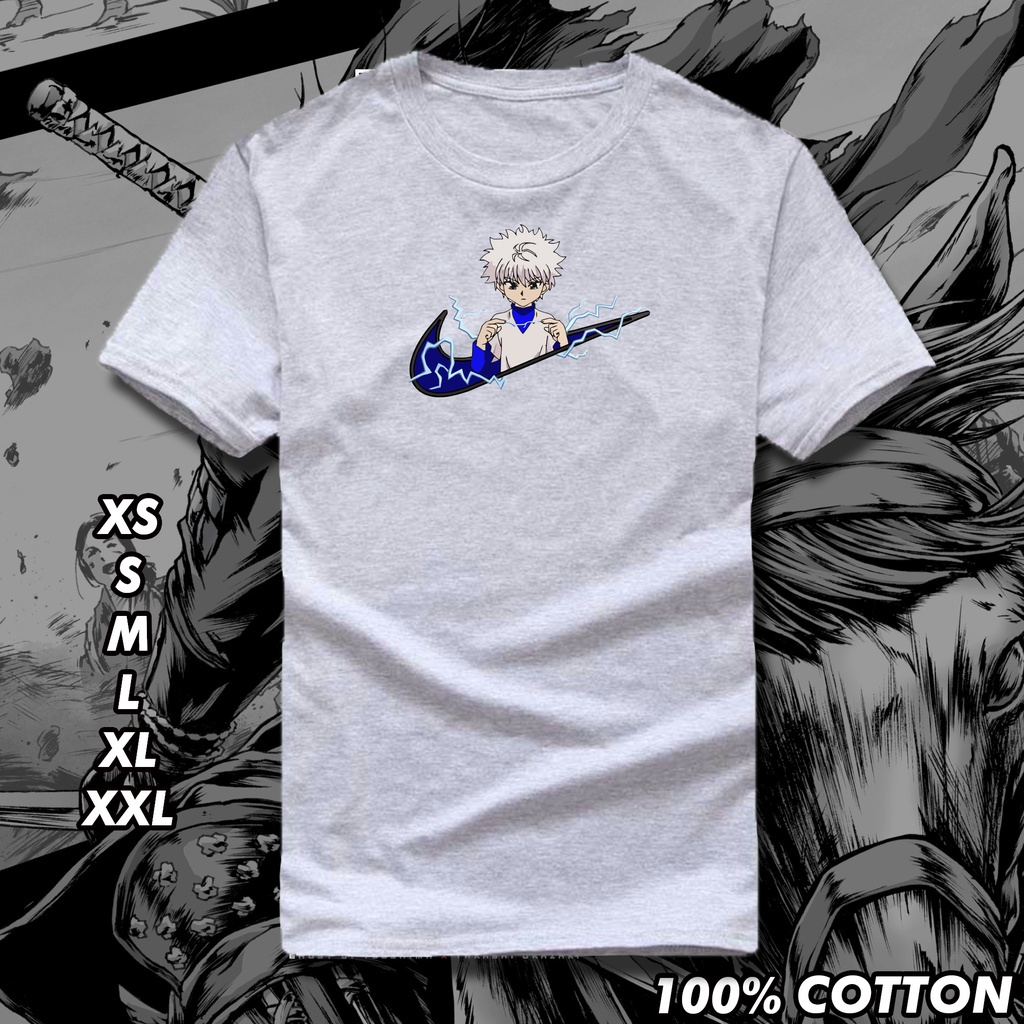 เสื้อยืดnike-x-hunter-x-hunter-killua-anime-high-quality-premium-cotton-shirt-05