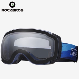 Rockbros แว่นตาสกี ป้องกันหมอก เลนส์สองชั้น เปลี่ยนสีได้ แว่นตาสกี กันลม กรอบขนาดใหญ่ อุปกรณ์สกี
