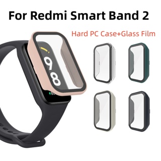 สําหรับ Redmi Smart Band 2 เคสแข็ง PC เคส พร้อมฟิล์มกระจกนิรภัย ป้องกันหน้าจอ นาฬิกา เคสกันกระแทก
