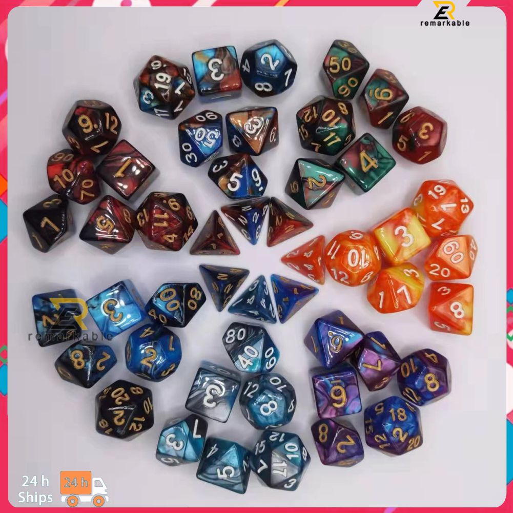 Ready Stock Transparent Flash Point MultiFaceted Dice Set Table Game