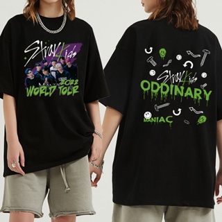 Kpop Stray Kids 2Nd World Tour Maniac เสื้อผู้หญิงแฟชั่น Street แขนสั้น O-Neck Casual TEE เสื้อฤดูร้อนเสื้อยืด_11