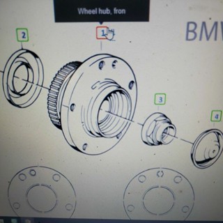 ลูกปืนล้อหน้า Wheel hub, front, asymmetric  BMW E34 E32 E31