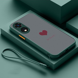 Oppo A58 4G A78 5G A78 Love Heart Contrast Button Matte พลาสติก เคสใส เคสโทรศัพท์ นิ่ม กันกระแทก