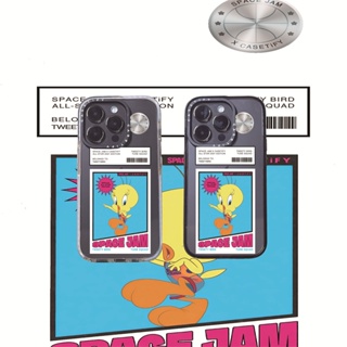 Casetify X SPACE JAM TWEETY BIRD เคสอะคริลิค TPU ใส ขอบสีดํา สีขาว พร้อมกล่องโลโก้ สําหรับ Apple IPhone 11 12 13 14 Pro Max