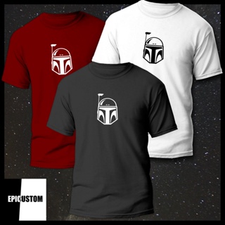 Boba Fett Star Wars The Mandalorian Graphic Tee 100% Cotton Unisex Baju T-Shirt Black White Grey Maroon Red_05