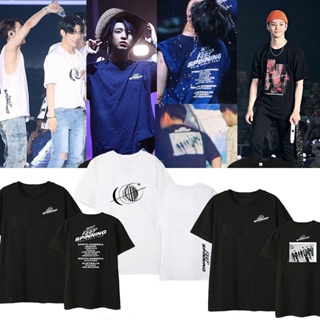 เสื้อยืดแขนสั้น fasion✻GOT7 Merchandise Half-Sleeved T-Shirt World Tour Concert KEEP SPINNING Contrast Style Clothes