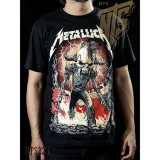 ​  Metallica เสิ้อยืดดำ เสื้อยืดชาวร็อค เสื้อวง New Type System  Rock brand Sz. S M L XL XXLเสื้อยืด_57