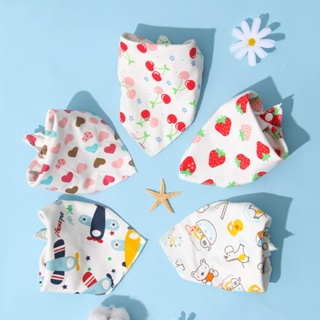ผ้ากันเปื้อนผ้าฝ้ายลายการ์ตูนสามเหลี่ยมสำหรับเด็กทารก