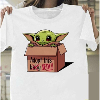 Lovely Baby Yoda T Shirt Men Star Wars Mandalorian T-Shirt unisex Funny Cartoon The Child Yoda Cute Tshirt Hip Hop _05