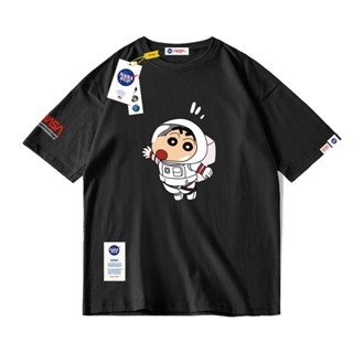 เสื้อยืดแขนสั้นลําลอง คอกลม ผ้าฝ้าย พิมพ์ลายการ์ตูนนักบินอวกาศ NASA ทรงหลวม แฟชั่นฤดูร้อน สําหรับผู้ชายยืด.สบาย.รัก_23