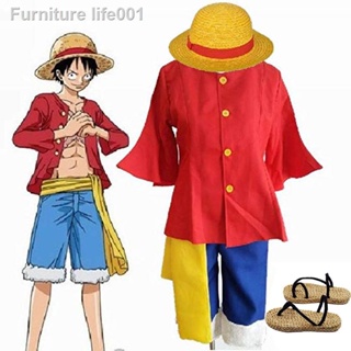 ┇One Piece Cosplay Monkey D Luffy New World Anime Costume Outfits for Halloween &amp; Party