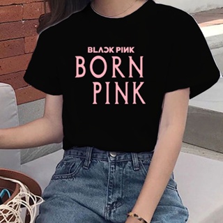 Blackpink Born Pink Concert T-Shirt Pink Venom Tshirt Womens Top Jumbo Short Sleeve Oversize_05