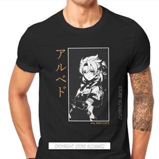 Genshin Impact Game Paimon Childe TShirt For Men Albedo Humor Leisure Tees T Shirt Designer New Design Fluffy_05